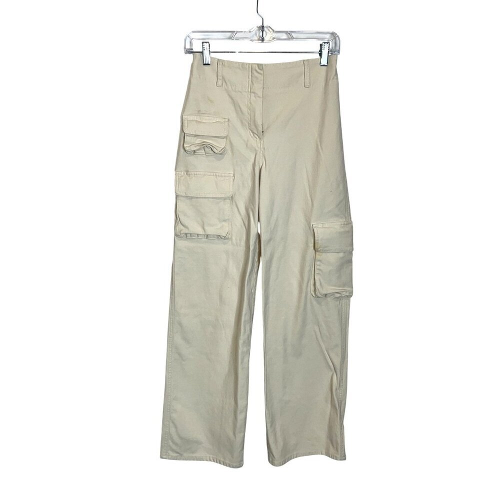 Aritzia Wilfred Free Modern Cargo Pant Women 2 Beige Cotton High Rise Designer. - Picture 2 of 9